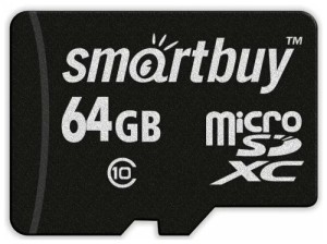 Карта памяти Micro SD Smartbuy 64GB Class10 20MB/s (SB64GBSDCL10-00LE)