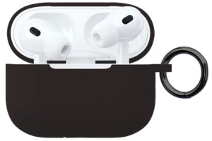 Силиконовый чехол VLP Silicone Case Soft Touch для Apple AirPods Pro 2 Black (с кольцом)