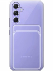 Накладка силикон для Samsung Galaxy A55 c отделом для хранения карт Прозрачная