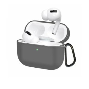 Силиконовый чехол для Apple AirPods Pro 2 с карабином Grey