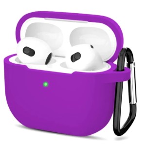 Силиконовый чехол для Apple AirPods 3 с карабином Purple