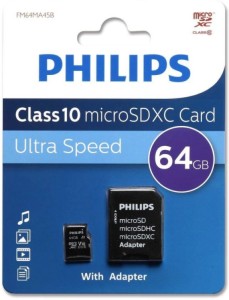 Карта памяти Micro SD Philips 64GB Class10 (FM64MA45B/97) + SD adapter