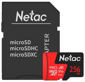 Карта памяти Netac P500 Extreme Pro 256GB Class10 100MB/s (NT02P500PRO-256G-R) + SD adapter