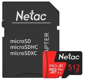 Карта памяти Netac P500 Extreme Pro 512GB Class10 100MB/s (NT02P500PRO-512G-R) + SD adapter