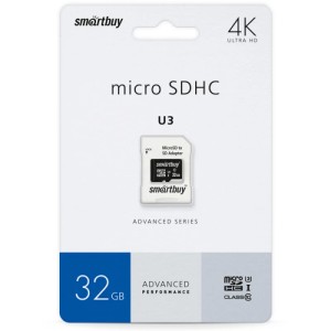 Карта памяти Micro SD Smartbuy Advanced Series 32GB Class10 90MB/s (SB32GBSDU1A-AD) + SD adapter