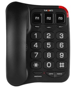 Проводной телефон Texet TX-214 Black (Черный)