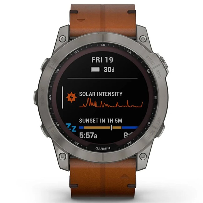 Смарт-часы Garmin Fenix 7X Sapphire Solar Edition Leather Band