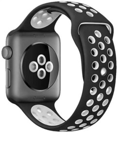 Ремешок DF для Apple Watch 38/40/41mm iSportBand-02 Черно-Белый