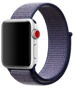 Ремешок нейлоновый для Apple Watch 38/40/41mm Черный с синим