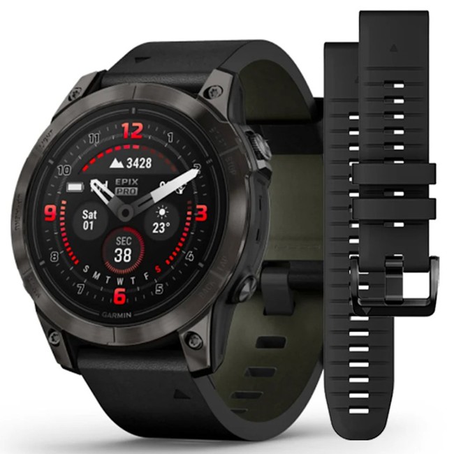 Смарт-часы Garmin Epix Pro (Gen 2) Sapphire Edition 47 mm Leather Band