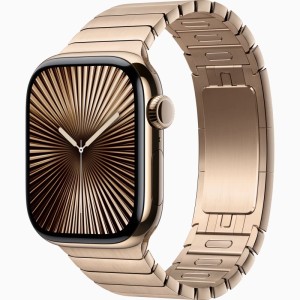 Apple Watch Series 10 GPS + Cellular 42mm Gold Titanium Case with Stainless Steel Link Bracelet