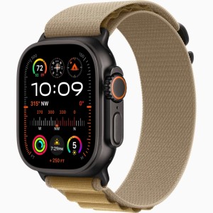 Apple Watch Ultra 2 GPS + Cellular 49mm Black Titanium Case with Tan Alpine Loop