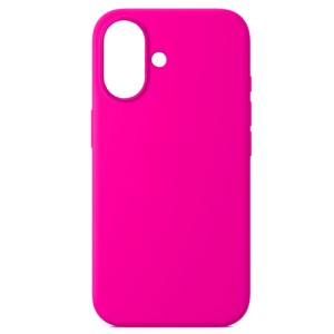 Накладка силикон Silicone Case для iPhone 16 Ярко-Розовый