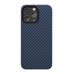 Чехол карбоновый LuxoLife для iPhone 15 Pro (Синий)