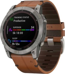 Garmin Fenix 7X Sapphire Solar Leather (Цвет: Black Brown)