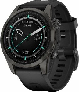  Garmin EPIX Pro Gen 2 42mm Sapphire Carbon Gray DLC Titanium with Black Silicone Band (010-02802-15)