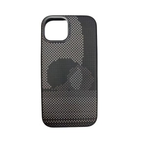 Накладка силикон под карбон Case with MagSafe для Apple iPhone 15 Черно-Серый