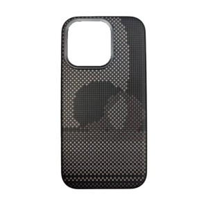 Накладка силикон под карбон Case with MagSafe для Apple iPhone 15 Pro Черно-Серый