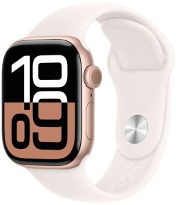 Умные часы Apple Watch Series 10 46 мм, M/L 140-245 мм, Aluminium Case GPS, Rose Gold