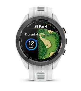 Умные часы Garmin Approach S70 – 42 mm Black Ceramic Bezel with White Silicone Band (010-02746-10)