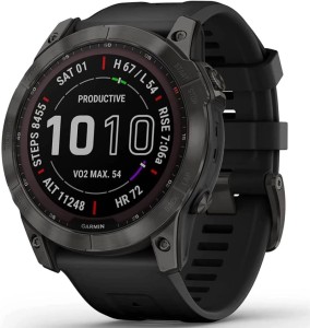 Умные часы Garmin Fenix 7X Sapphire Solar Carbon Gray DLC Titanium with Black Band (010-02541-10)