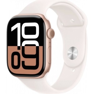 Умные часы Apple Watch Series 10 GPS 46mm Aluminum Rose Gold Case with Light Blush Sport Band (размер M/L)