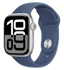 Смарт-часы Apple Watch Series 10 GPS 42mm Silver Aluminum Case with Denim Blue Sport Band S/M