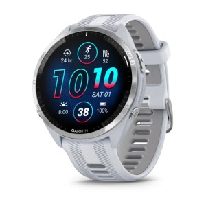 Garmin Forerunner 965 Carbon Grey, овый безель с бело-серым ремешком, Titan, титан