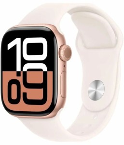 Часы Apple Watch Series 10 46 mm Aluminum Case Rose Gold with Light Blush Sport Band M/L