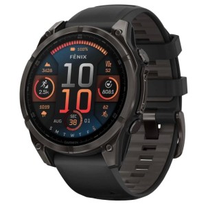 Умные часы Garmin Fenix 8, 47 мм, Amoled Sapphire Carbon Gray DLC Titanium Black / Pebble Gray, черный