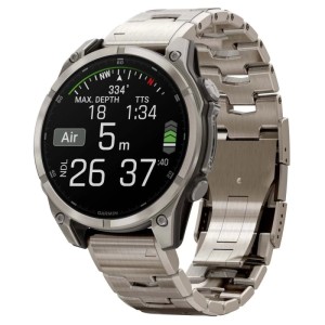 Умные часы Garmin Fenix 8, 47 мм, AmoledSapphire Bare Titanium / Graphite / Titanium Band, серебристый