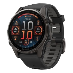 Умные часы Garmin Fenix 8, 43 мм, Amoled Sapphire Carbon Gray with Black/Pebble Gray Silicone, черный