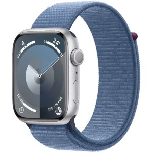 Apple Watch Series 9 GPS 41mm Silver Aluminium Case with Winter Blue Sport Loop (Белые/Синие)