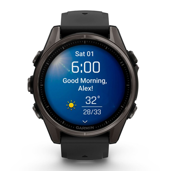 Смарт-часы Garmin Fenix 8 43 mm AMOLED Sapphire DLC Titanium with Silicone Band