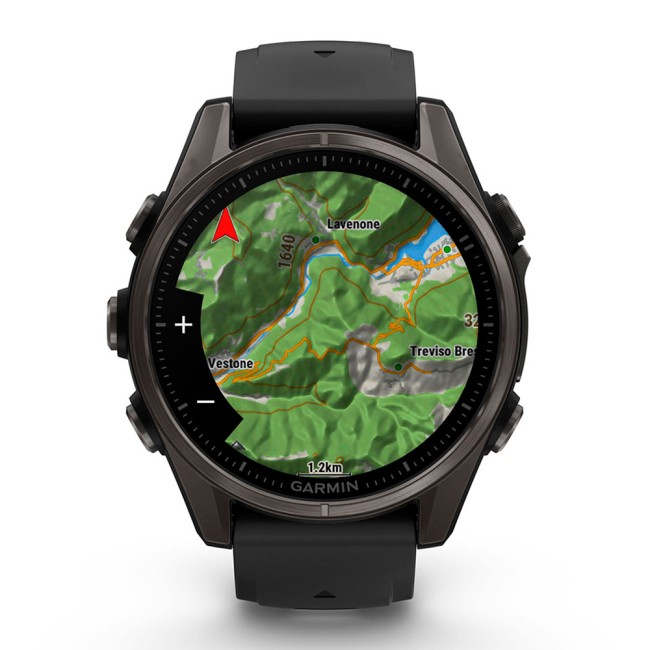 Смарт-часы Garmin Fenix 8 43 mm AMOLED Sapphire DLC Titanium with Silicone Band