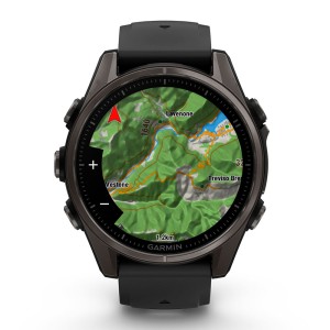 Смарт-часы Garmin Fenix 8 43 mm AMOLED Sapphire DLC Titanium with Silicone Band