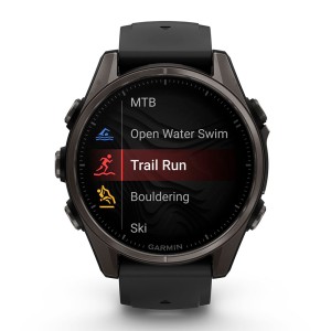 Смарт-часы Garmin Fenix 8 43 mm AMOLED Sapphire DLC Titanium with Silicone Band