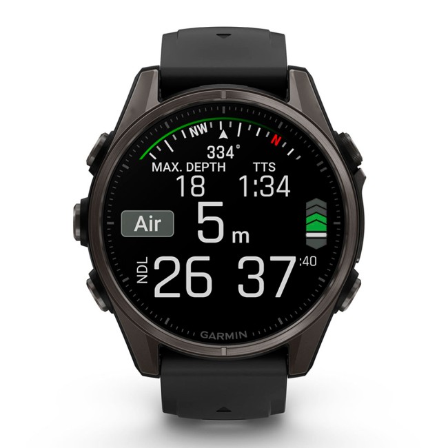 Смарт-часы Garmin Fenix 8 43 mm AMOLED Sapphire DLC Titanium with Silicone Band