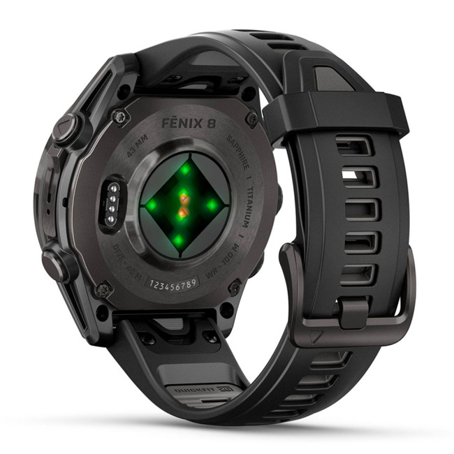 Смарт-часы Garmin Fenix 8 43 mm AMOLED Sapphire DLC Titanium with Silicone Band