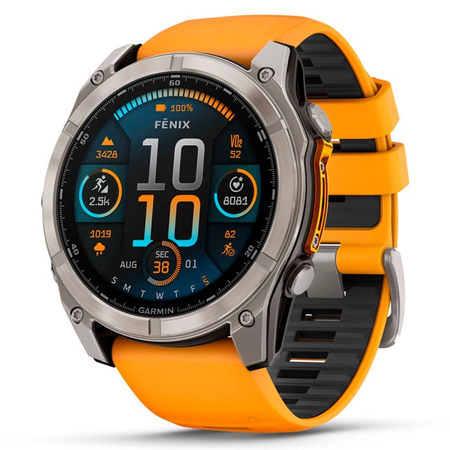 Смарт-часы Garmin Fenix 8 51 mm AMOLED Sapphire Titanium with Silicone Band