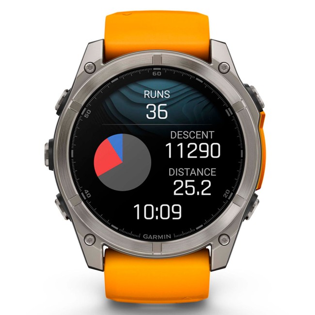 Смарт-часы Garmin Fenix 8 51 mm AMOLED Sapphire Titanium with Silicone Band