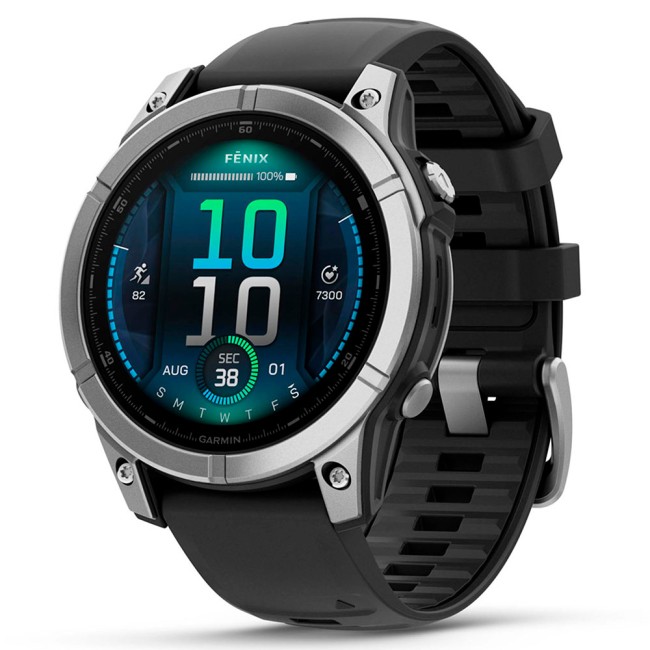 Смарт-часы Garmin Fenix E 47 mm AMOLED Stainless Steel with Silicone Band