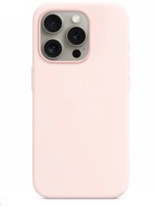 Чехол силиконовый матовый для iPhone 15 Pro (Розовый)