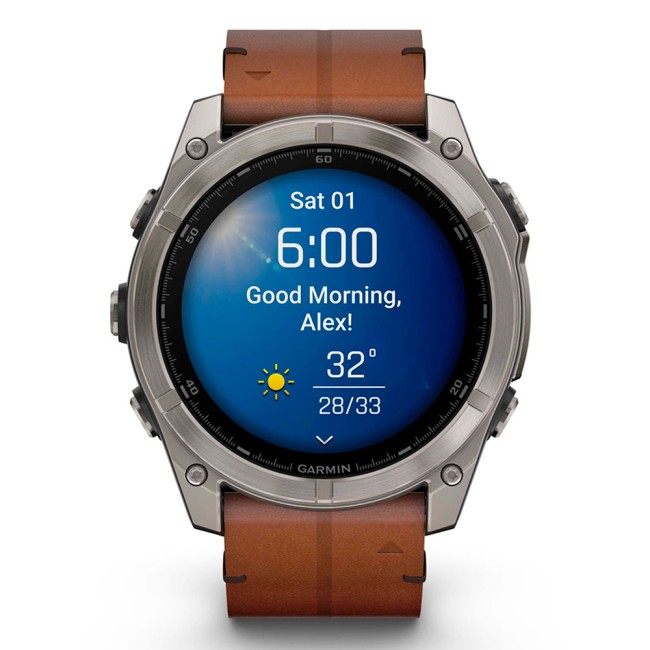 Смарт-часы Garmin Fenix 8 51 mm AMOLED Sapphire Titanium with Leather Band