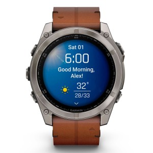 Смарт-часы Garmin Fenix 8 51 mm AMOLED Sapphire Titanium with Leather Band