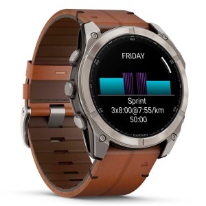 Смарт-часы Garmin Fenix 8 51 mm AMOLED Sapphire Titanium with Leather Band