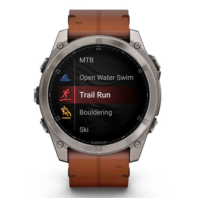 Смарт-часы Garmin Fenix 8 51 mm AMOLED Sapphire Titanium with Leather Band