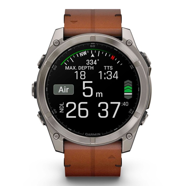 Смарт-часы Garmin Fenix 8 51 mm AMOLED Sapphire Titanium with Leather Band