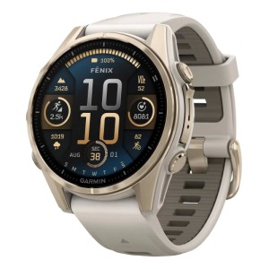 Умные часы Garmin Fenix 8, 43 мм Amoled Sapphire Soft Gold Fog Gray / Dark Sandstone (0100290311)