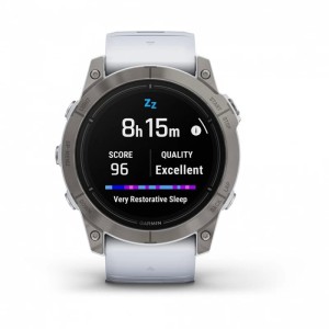 Умные часы Garmin Epix Pro (Gen 2) Sapphire Edition 51 мм, титановый белый, DLC, белый силиконовый ремешок